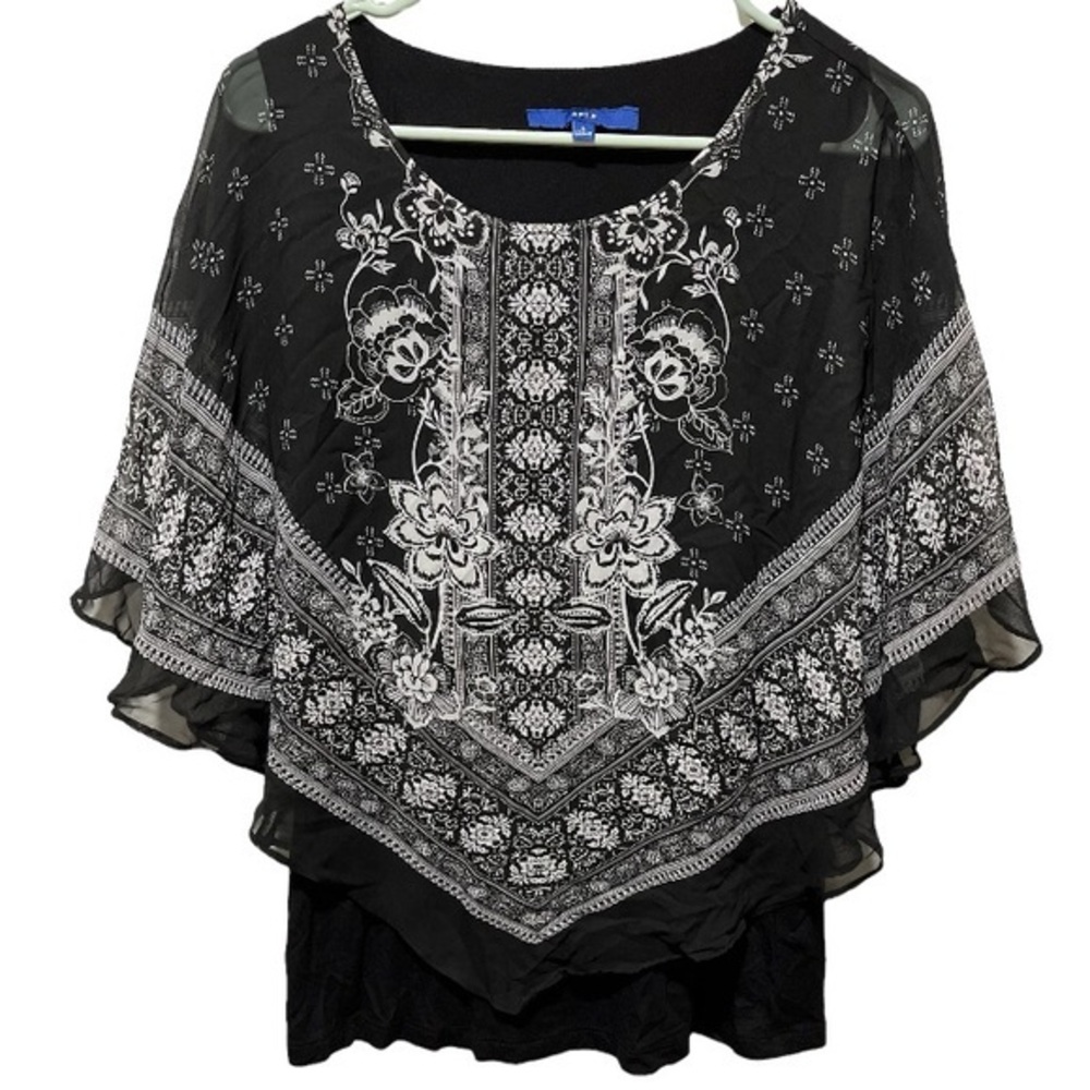 Apt. 9 Black Paisley Top